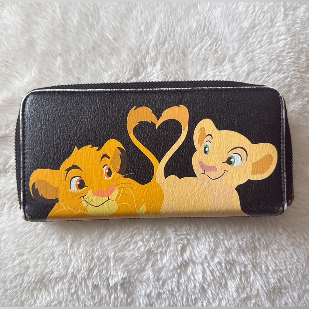 Loungefly Lion King Simba Nala Black Heart Wallet